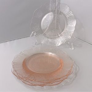 5 Pink Depression Glass MacBeth Evans 1930s Bread &‎ Butter Plates